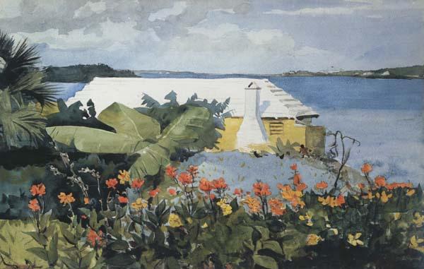 Winslow Homer Flower Garden and Bungalow,Bermuda (mk44) oil painting image